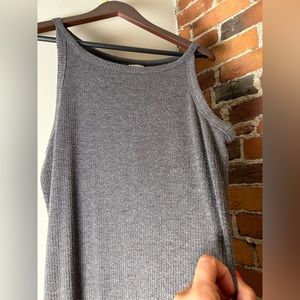 Gray cord fabric maxi dress